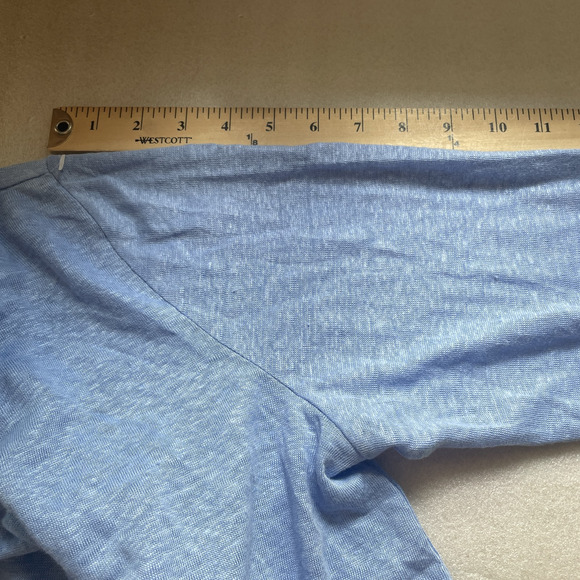 J Jill‎ Shirt Women Medium Blue Love Linen Lightweight Clearpond Button Up Top - Picture 8 of 13